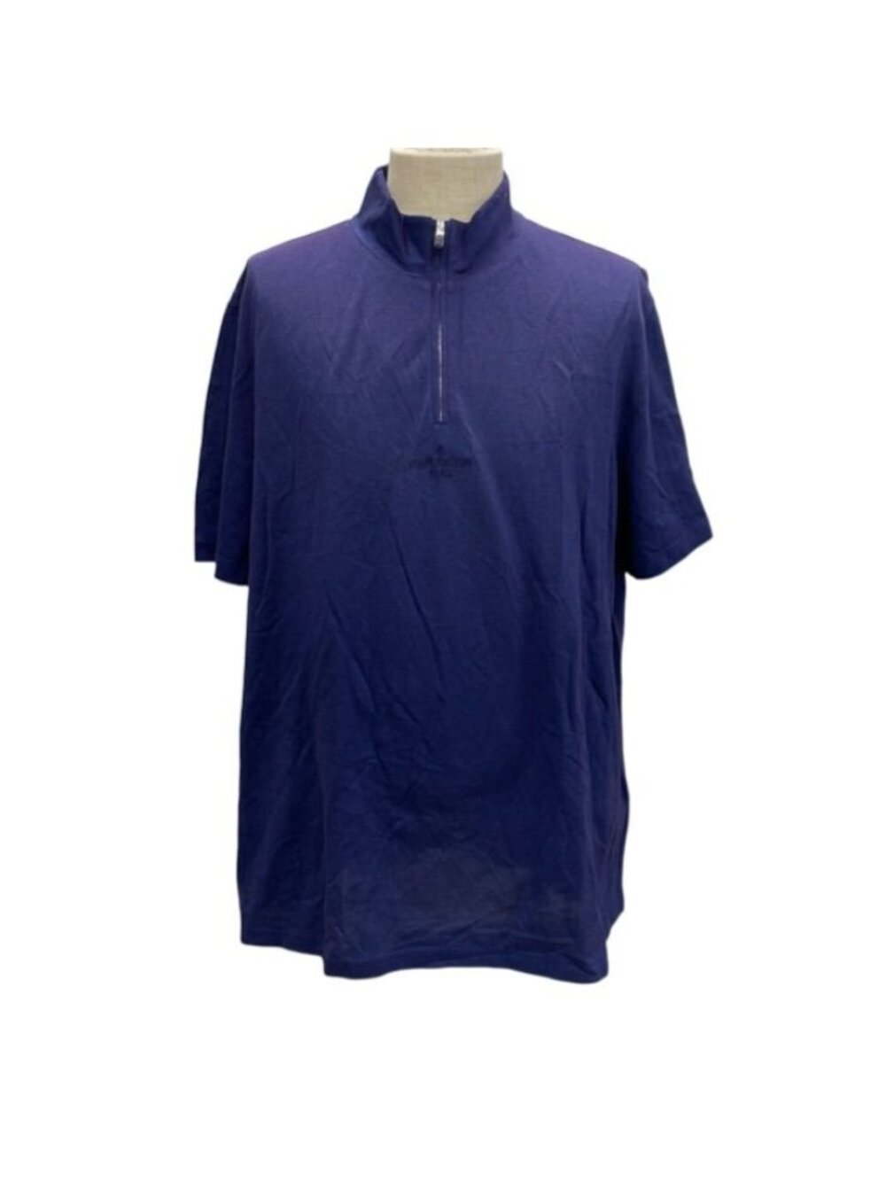 Louis Vuitton Polo Shirt Half Zip Short Sleeve Cotton Navy